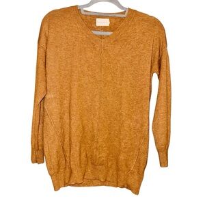 Dreamers Nordstrom‎ v neck exposed seam sweater brown orange size medium